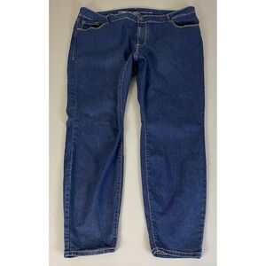 Old Navy‎ Super Skinny Mid-Rise Jeans Women's Plus Size 24 Blue Dark Wash Denim